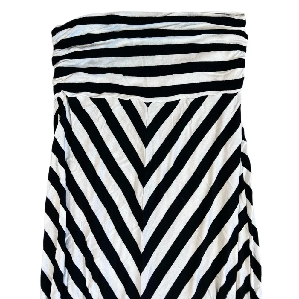 🖤 Ultra Flirt Strapless Maxi Skirt | Black & White Chevron | Size M 🖤 - Picture 3 of 4
